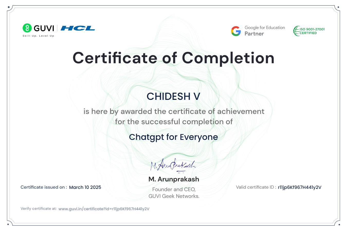 HCL GUVI Certification